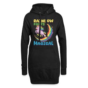 Mignons arcs-en-ciel de licorne qui pètent - Sweat-shirt à capuche long Femme - noir - Devant