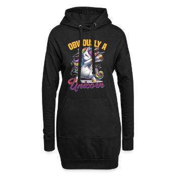 Cute Dabbing Unicorn Rainbows - Hoodie-Kleid - Schwarz - Vorne