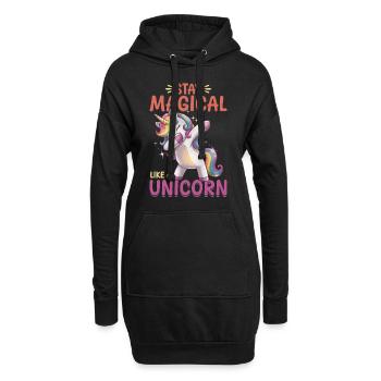 Cute Dabbing Unicorn Rainbows - Hoodie-Kleid - Schwarz - Vorne