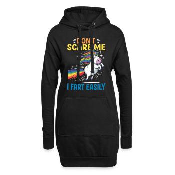 Mignons arcs-en-ciel de licorne qui pètent - Sweat-shirt à capuche long Femme - noir - Devant