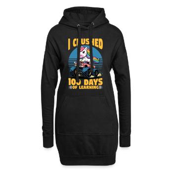 Monster Truck Unicorn 100 Days of School - Hoodie-Kleid - Schwarz - Vorne