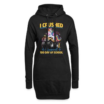 Monster Truck Unicorn 100 Days of School - Hoodie-Kleid - Schwarz - Vorne