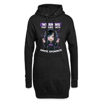 Anime et musique Kawaii - Sweat-shirt à capuche long Femme - noir - Devant