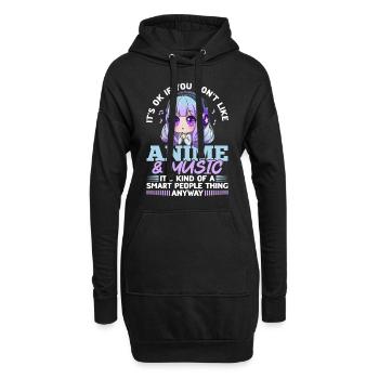 Anime et musique Kawaii - Sweat-shirt à capuche long Femme - noir - Devant
