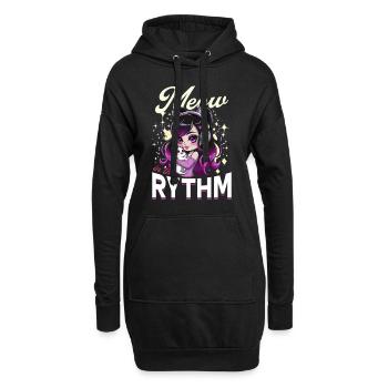 Anime K Pop & Cats Kawaii - Hoodie-Kleid - Schwarz - Vorne
