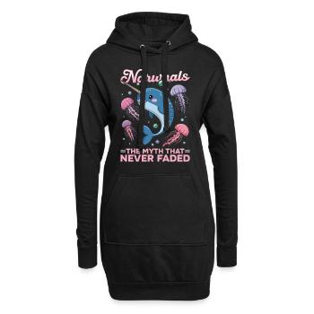 Narwhal Chibi Kawaii - Hoodie-Kleid - Schwarz - Vorne