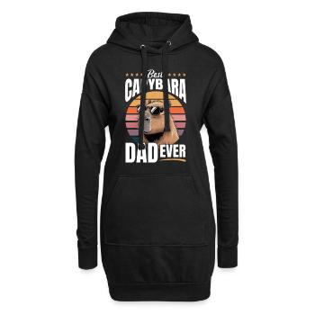 Funny Capybara Dad - Hoodie-Kleid - Schwarz - Vorne
