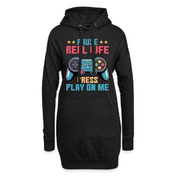 Gamer Gaming Controller Jeu Vidéo - Sweat-shirt à capuche long Femme - noir - Devant