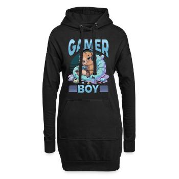 Gamer Gaming Capybara Video Game - Hoodie-Kleid - Schwarz - Vorne
