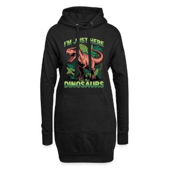Dinosaur T-Rex kids - Hoodie-Kleid - Schwarz - Vorne