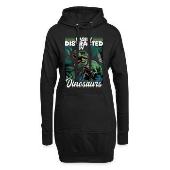 Dinosaure T-Rex enfants - Sweat-shirt à capuche long Femme - noir - Devant