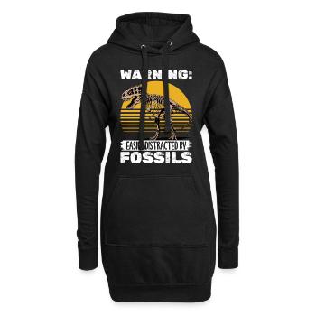 Dinosaur T-Rex kids - Hoodie-Kleid - Schwarz - Vorne