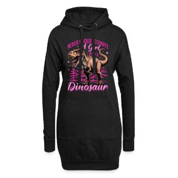 Dinosaur T-Rex kids - Hoodie-Kleid - Schwarz - Vorne