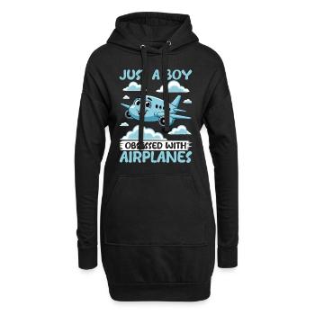 Avion Enfants Voyage Pilote Tout-petit - Sweat-shirt à capuche long Femme - noir - Devant
