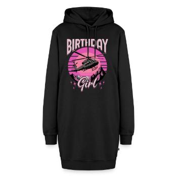 Helicopter funny Pilot - Hoodie-Kleid - Schwarz - Vorne