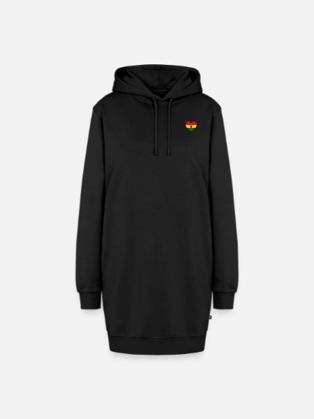 Ghana Flagge Herz - Hoodie-Kleid - Schwarz