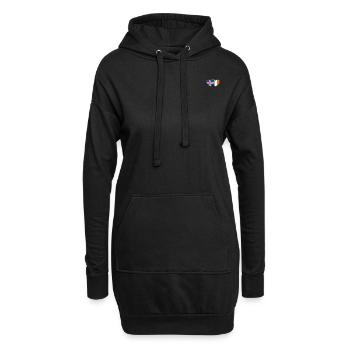 Island Irland Flagge Herz - Hoodie-Kleid - Schwarz - Vorne