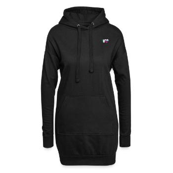 Italien Slowenien Flagge Herz - Hoodie-Kleid - Schwarz - Vorne