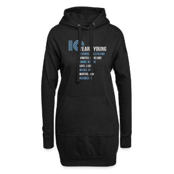10ème anniversaire garçon cadeau d'anniversaire dix - Sweat-shirt à capuche long Femme - noir - Devant