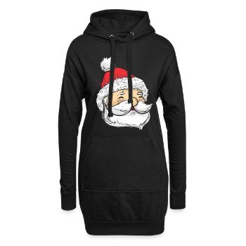 Santa Weihnachtsmann Nikolaus Weihnachten - Hoodie-Kleid - Schwarz - Vorne