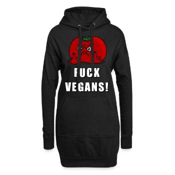 Angepisste Tomate: Fuck Vegans ! - Hoodie-Kleid - Schwarz - Vorne