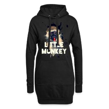 singe - Sweat-shirt à capuche long Femme - noir - Devant