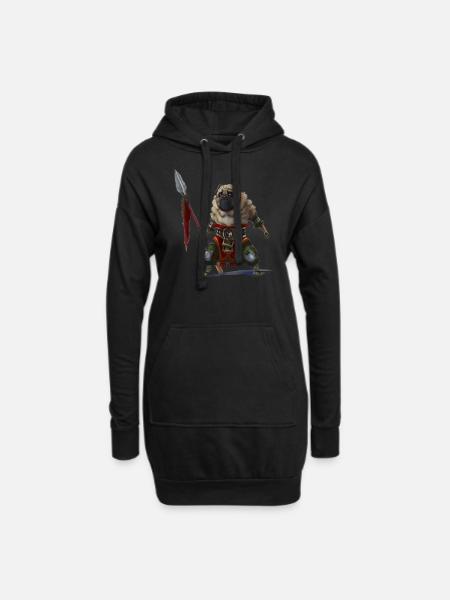pug - Hoodie Dress - black