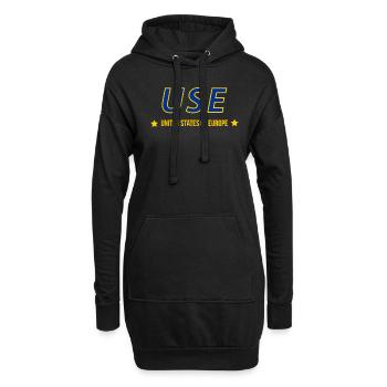 USE Vereinigte Staaten von Europa U.S.E EU EUdSSR - Hoodie-Kleid - Schwarz - Vorne