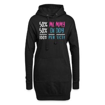 50 Mama 50 Papa 100 Perfekt - Hoodie-Kleid - Schwarz - Vorne