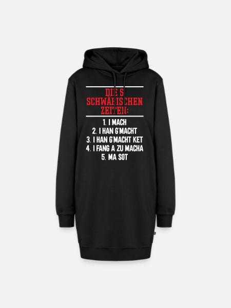 Die 5 Schwäbischen Zeiten - Hoodie-Kleid - Schwarz