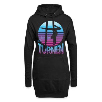 Echte Mädchen Turnen - Hoodie-Kleid - Schwarz - Vorne