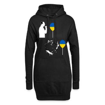 Ukraine Ballon lässt Putin platzen (Weiss) - Hoodie-Kleid - Schwarz - Vorne