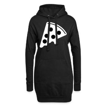 Idée cadeau Pizza Tranche de pizza - Sweat-shirt à capuche long Femme - noir - Devant