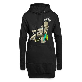 Voodoo Design, avec les prêtres vaudou cool - Sweat-shirt à capuche long Femme - noir - Devant