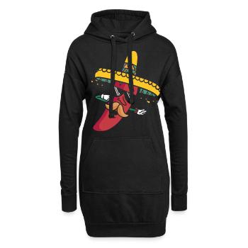 Paprika Chili scharf - Hoodie-Kleid - Schwarz - Vorne