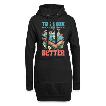 The Book Is Always Better - Hoodie-Kleid - Schwarz - Vorne