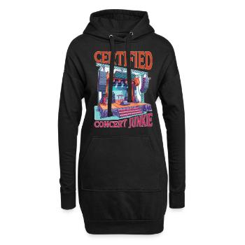Certified Concert Junkie 15 - Hoodie-Kleid - Schwarz - Vorne
