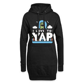 I Love To Yap 10 - Hoodie-Kleid - Schwarz - Vorne