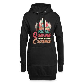 Real Queens Fix Each Other's Crowns 7 - Hoodie-Kleid - Schwarz - Vorne