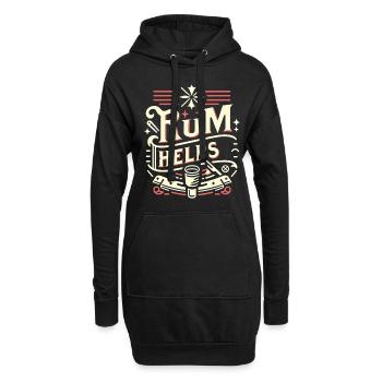 Rum Helps 11 - Hoodie-Kleid - Schwarz - Vorne
