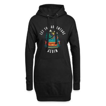 Let the adventure begin Aventurier Backpacker - Sweat-shirt à capuche long Femme - noir - Devant