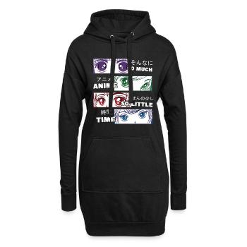 So Much Anime So Little Time - Manga Animes Japan - Hoodie-Kleid - Schwarz - Vorne