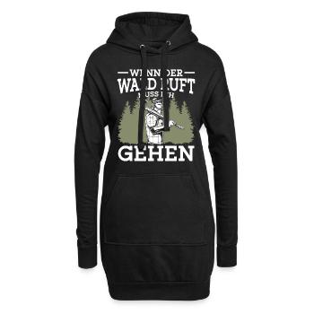 Holzfäller Lustiger Spruch Wenn der Wald ruft - Hoodie-Kleid - Schwarz - Vorne