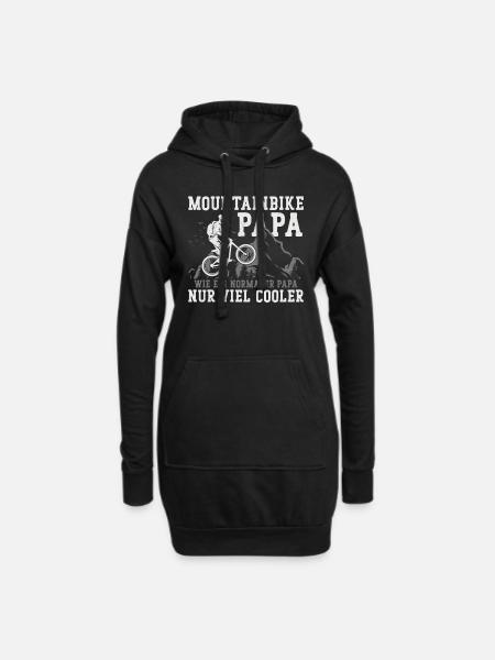 Mountainbike Papa wie ein normaler Papa nur viel - Hoodie-Kleid - Schwarz