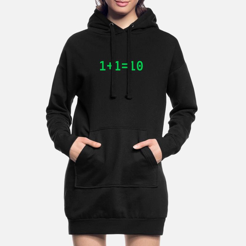 1 + 1 = 10 Binär Code Informatik Programmierer Hoodie-Kleid