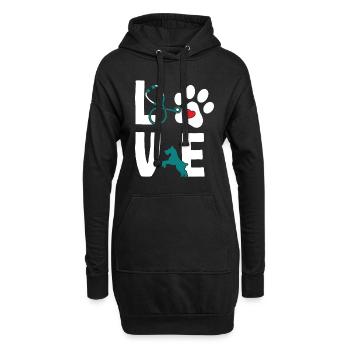 Love Tierarzt Tierärztin Veterinär - Hoodie-Kleid - Schwarz - Vorne