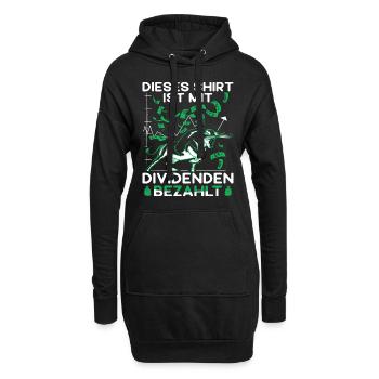 Aktien Dividenden Investor Börsen - Hoodie-Kleid - Schwarz - Vorne