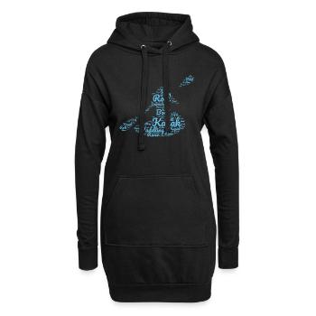 Kajak Kajaker Paddeln - Hoodie-Kleid - Schwarz - Vorne