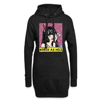 POP-ART Bored As Hell ARTWORK, Devil Frau 80er - Hoodie-Kleid - Schwarz - Vorne