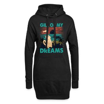 Gill Of My Dreams - Angeln - Katze - Retro - Natur - Hoodie-Kleid - Schwarz - Vorne